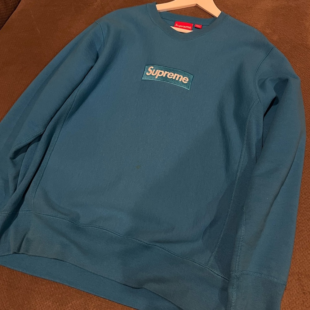 Used supreme FW (18) blue box logo size medium